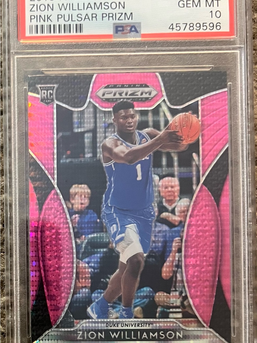 2019 Panini Prizm DP Zion Williamson RC Pink Pulsar PSA 10